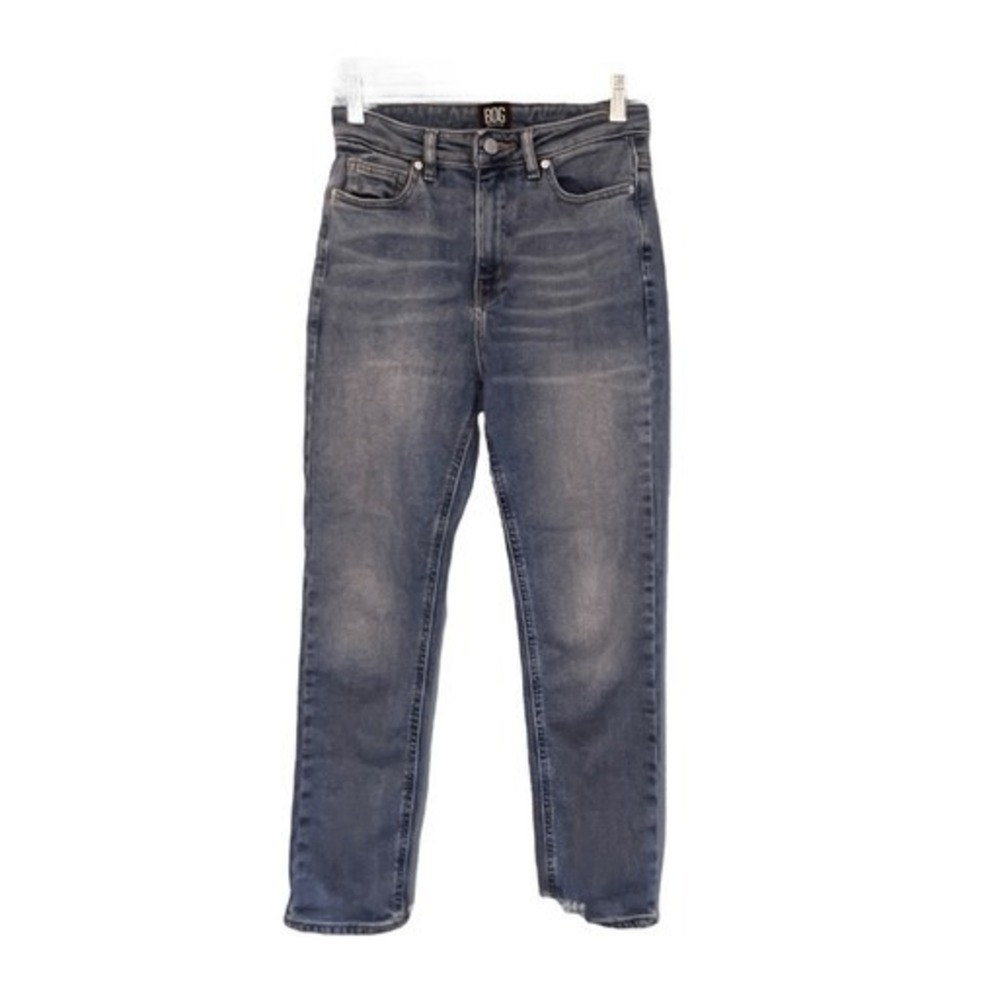 BDG Urban Outfitters Girlfriend Jean Blue Medium Wash Hi-Rise Destroyed Hem‎ 26